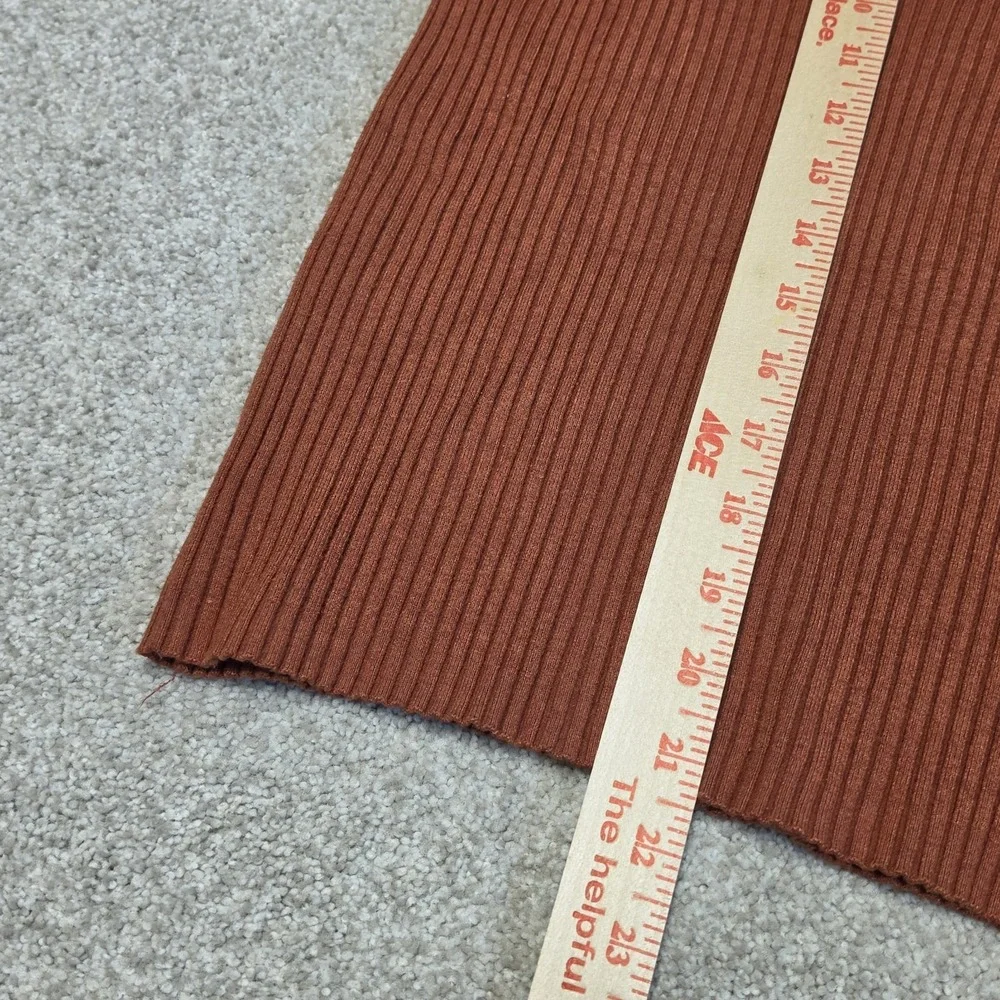 Marine Layer Lexi Polo Sweater Ribbed Knit Rust Brown Orange Long Sleeve Size XS